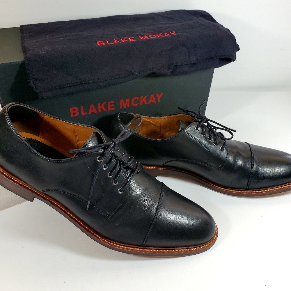 Blake McKay Clark T9 Cap Toe Oxford Black Leather Dress Career Shoe Men Size 13 - Picture 2 of 16